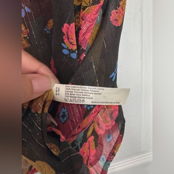 Free People Over It All Lurex floral velvet Cami Women’s Size XS - Picture 12 of 12